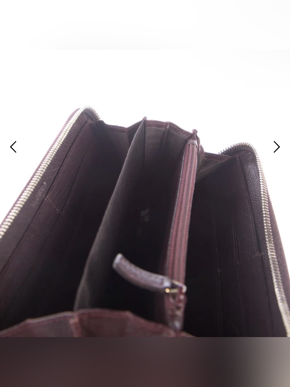Yves Saint Laurent Muse round zipper wallet in burgundy leather - Picture 11 of 12